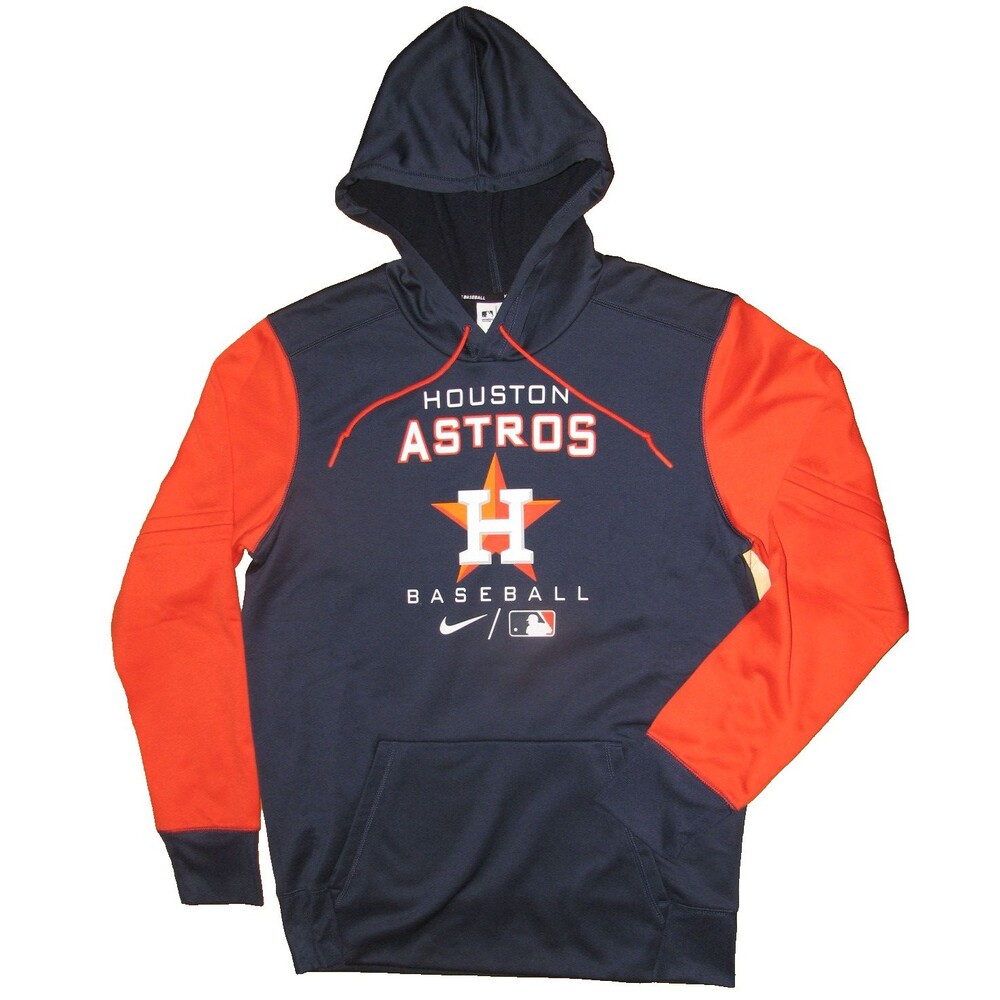 Nike Baseball Houston Astros Blue & Orange Hooded Sweatshirt Adult Size M